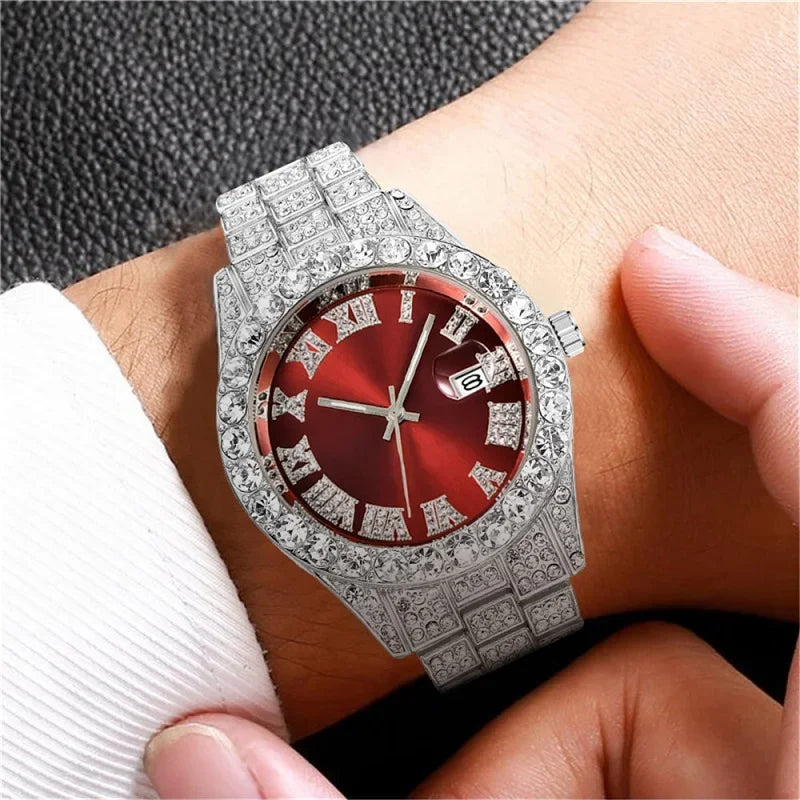 Hip hop Watch Male watch luxury water proof Brand watches Stainless steel Round Clock Men quartz wristwatches Gift boyfriend