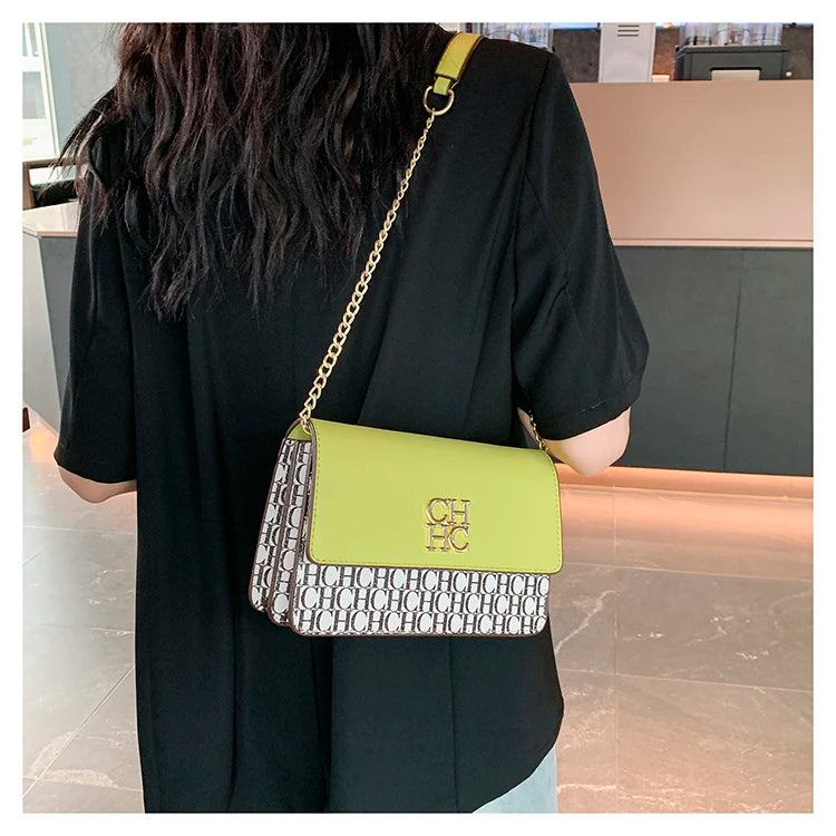 CH Pure Color Design Classic Ladies Crossbody Bag Fashion Luxury Brand Multi Embossed Ladies Handbag Ladies Shoulder Bag