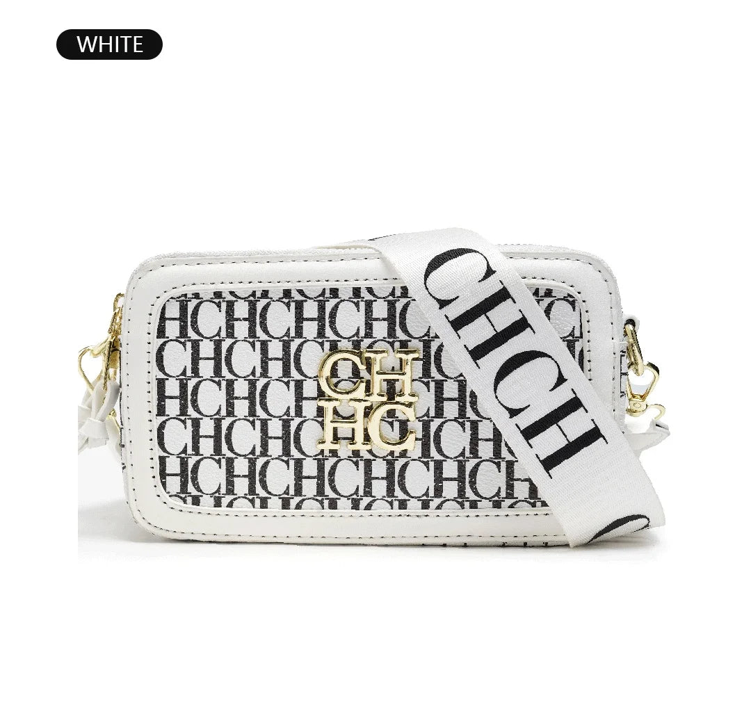 CH Women's Crossbody Bag Letter High Quality Bag Fashion Women's Elegant Shoulder Bag Square Design Solid Color Classic Trendy