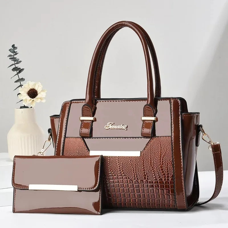 New Large Capacity Crocodile Print Handbag Mother Bag Women's Bag High Quality Shoulder Tote Bag