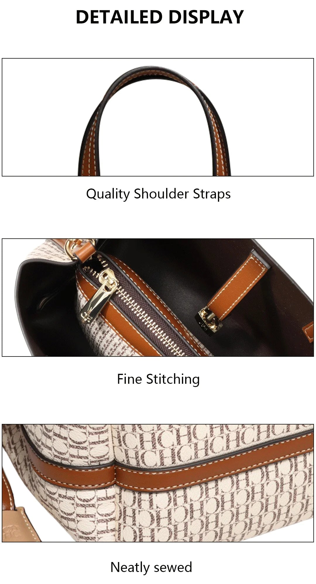 CH Women's Bag 2024 New Large Capacity  Single Shoulder Messenger  Small Bucket Bag 100% Leather Metal Decoration