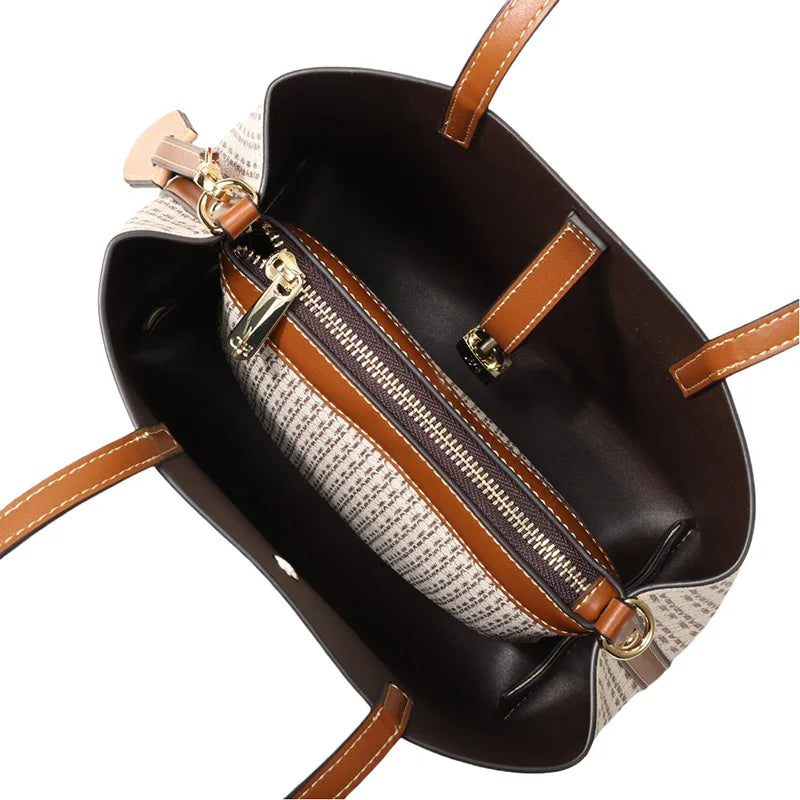 CH Women's Bag 2024 New Large Capacity  Single Shoulder Messenger  Small Bucket Bag 100% Leather Metal Decoration