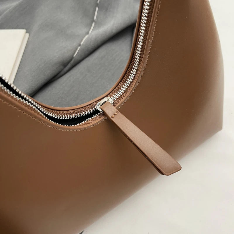MOODS Fashion Underarm Shoulder Bags For Women PU Leather Pure Color Armpit Hobo Bag 2024 New Luxury Designer Purses And Handbag