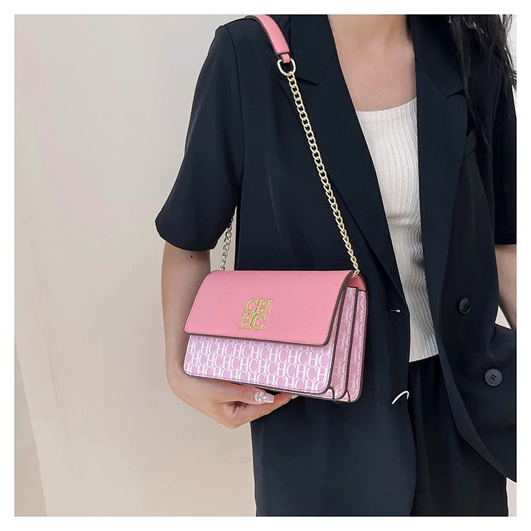 CH Pure Color Design Classic Ladies Crossbody Bag Fashion Luxury Brand Multi Embossed Ladies Handbag Ladies Shoulder Bag