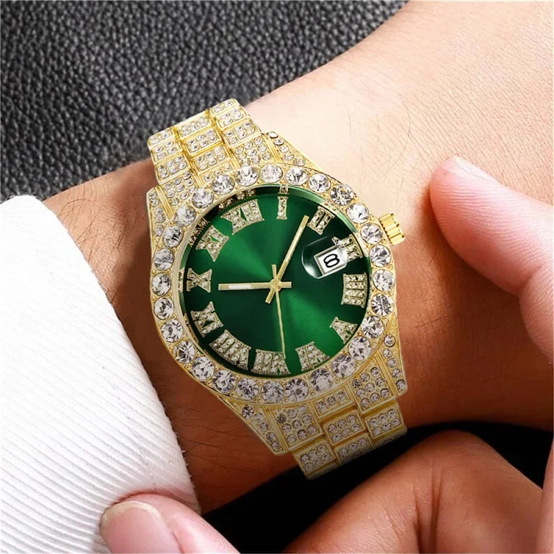 Hip hop Watch Male watch luxury water proof Brand watches Stainless steel Round Clock Men quartz wristwatches Gift boyfriend