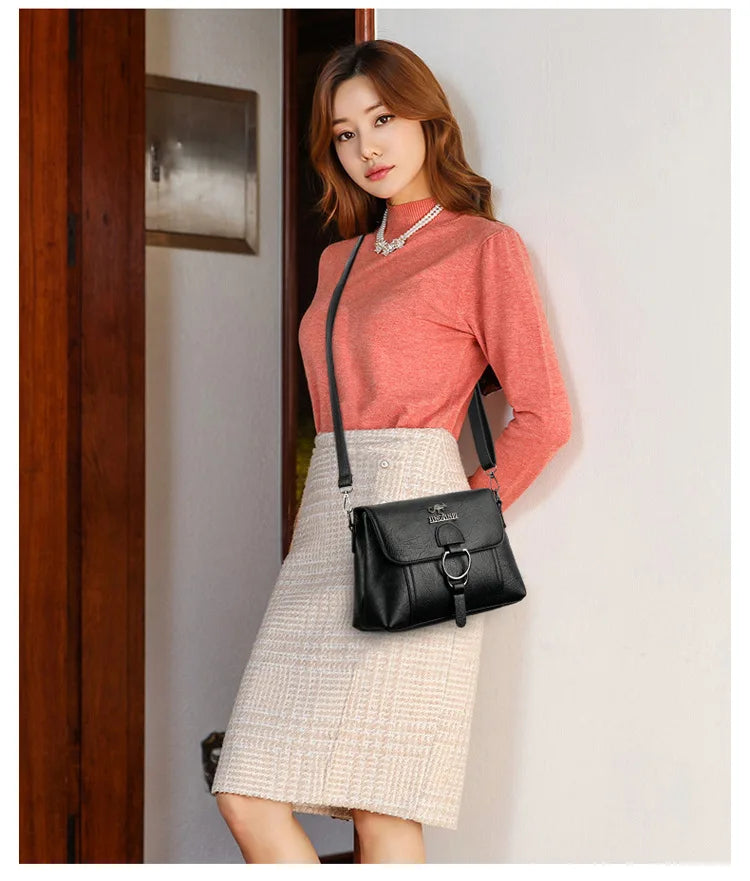 2023 Single Shoulder Bag PU Soft Leather Texture Women's Bag Large Capacity Crossbody Bag Simple Small Square Fashion Handbag