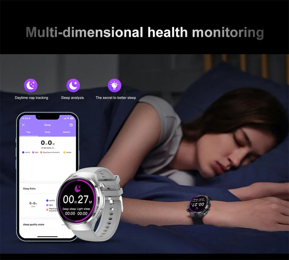 2025 New for HUAWEI Original Premium GPS Smart Watch TWS 2 in 1 NFC Bluetooth Call Earphone Heart Rate Waterproof Smart Bracelet