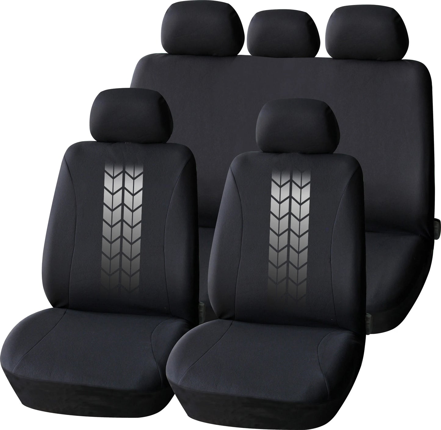 AUTO HIGH Universal Auto Seat Covers Full Set for Car Truck SUV Van Polyester Front & Rear Protector Black