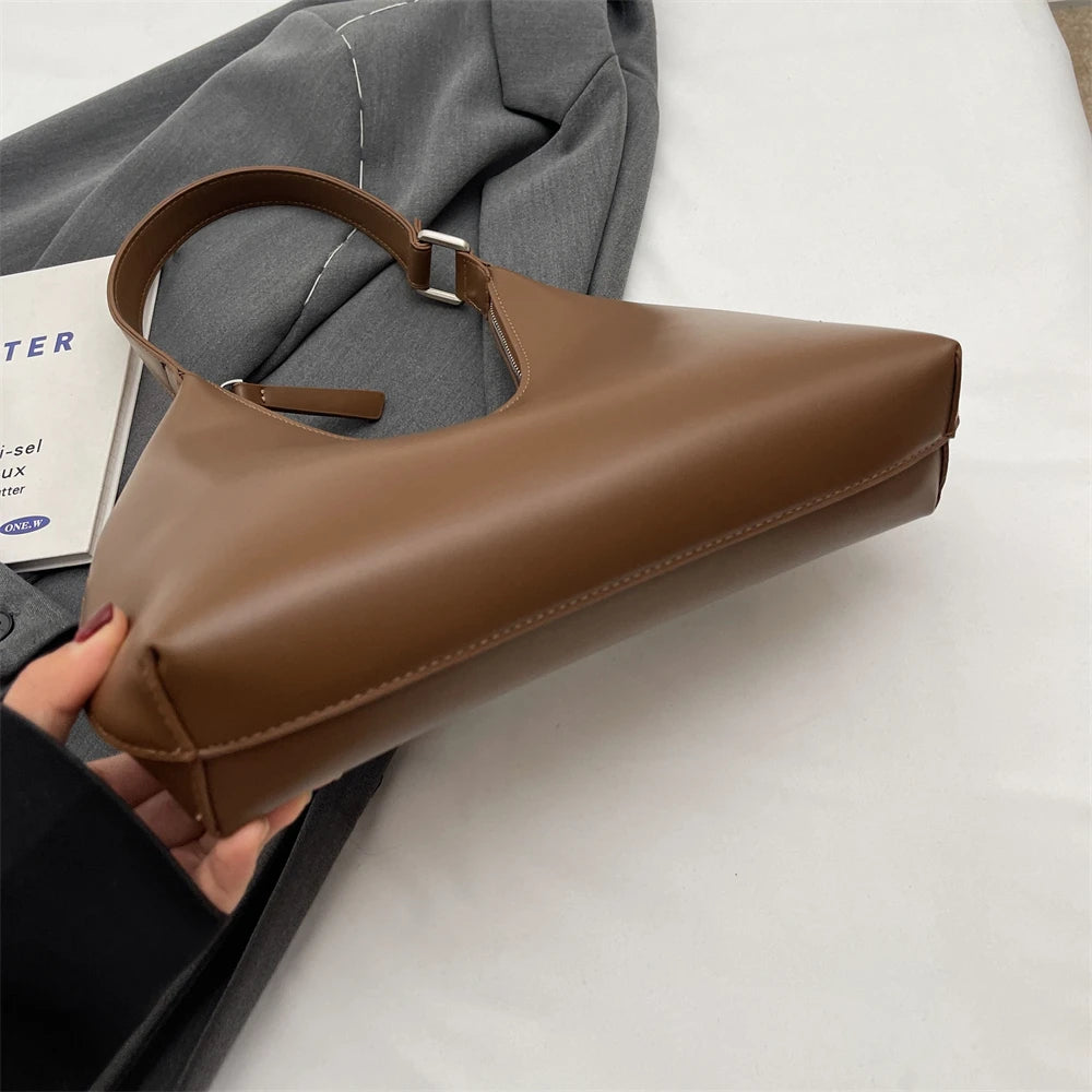 MOODS Fashion Underarm Shoulder Bags For Women PU Leather Pure Color Armpit Hobo Bag 2024 New Luxury Designer Purses And Handbag
