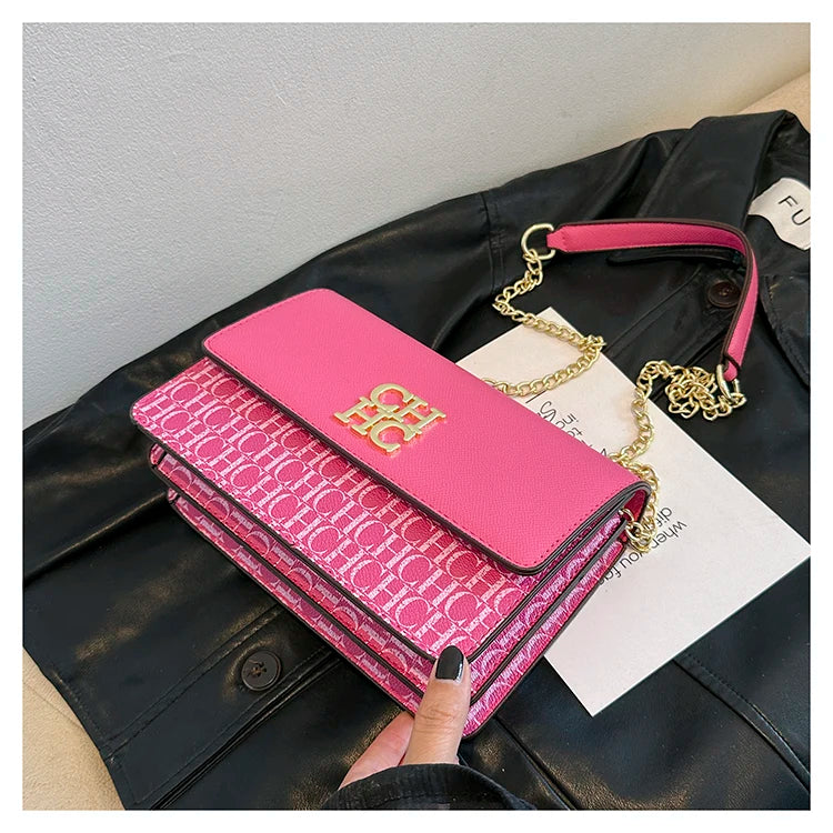 CH Pure Color Design Classic Ladies Crossbody Bag Fashion Luxury Brand Multi Embossed Ladies Handbag Ladies Shoulder Bag