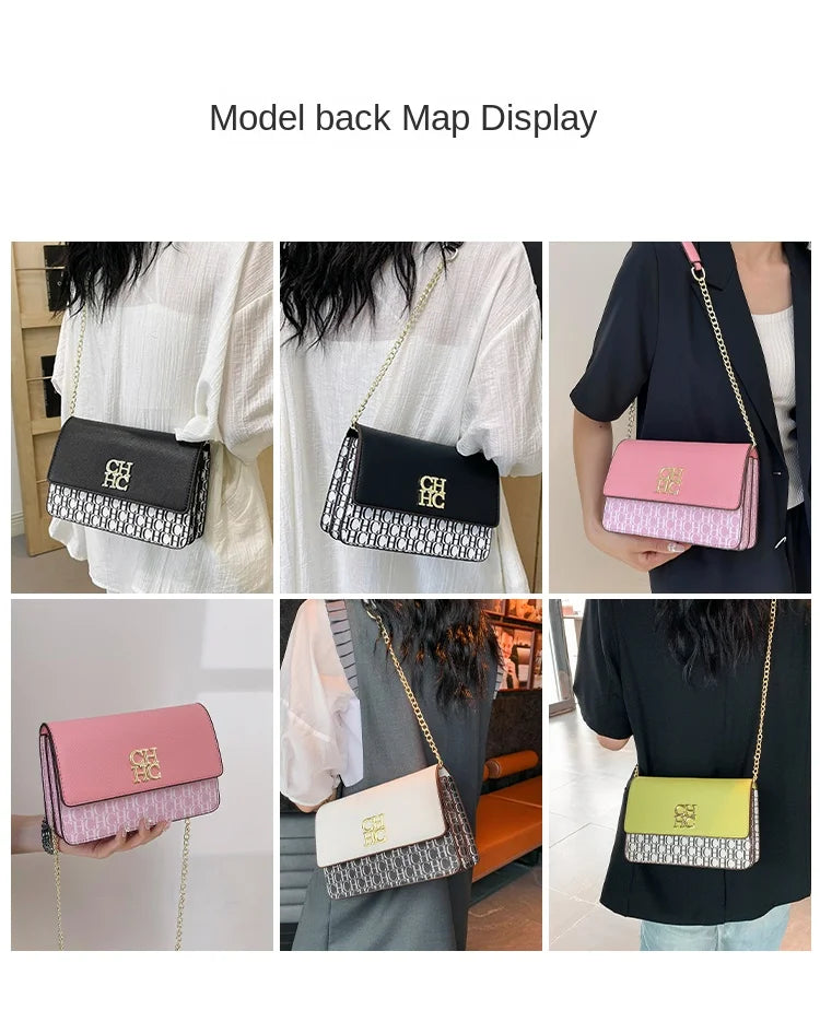 CH Pure Color Design Classic Ladies Crossbody Bag Fashion Luxury Brand Multi Embossed Ladies Handbag Ladies Shoulder Bag