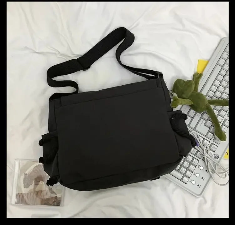 Youth Fashion Nylon Crossbody Bags for Women Handbags Shoulder Bag Large Capacity Solid Canvas Messenger Bag Girls School Bags