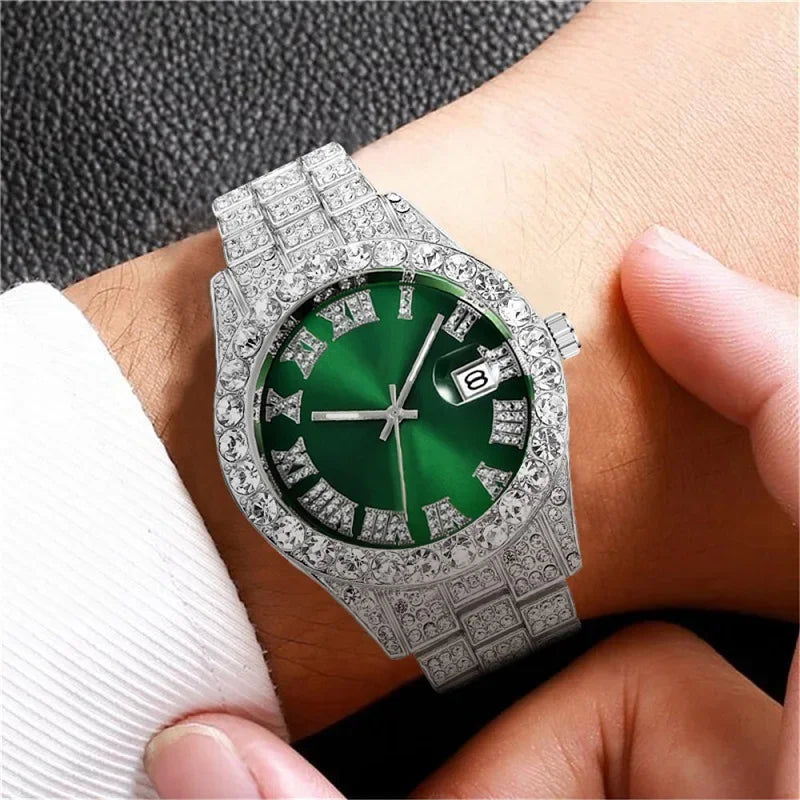 Hip hop Watch Male watch luxury water proof Brand watches Stainless steel Round Clock Men quartz wristwatches Gift boyfriend