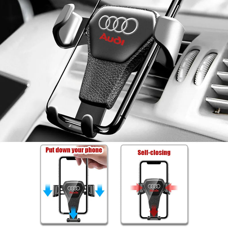 Car Phone Holder Gravity Sensing Auto Grip Universal Bracket For Audi Sline A3 A1 A4 B8 B7 A6 C7 A5 A7 A8 B9 B6 C6 Q2 Q3 Q5 Q7