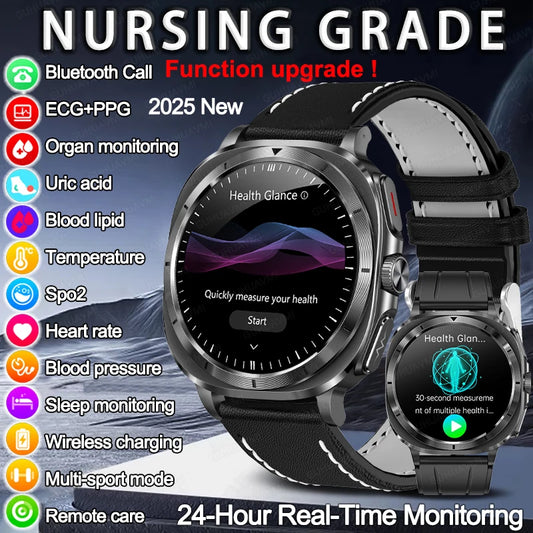 2025 New For Samsung Galaxy Watch 7 Blood Lipids Uric Acid Blood Pressure Body Analysis Smart Watch ECG+PPG Clock Smartwatch Men