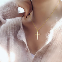 Luxury Sterling Silver Cross Pendant Necklace Jewelry Gifts For Women