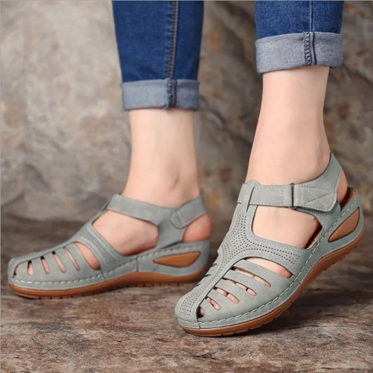Keilsandalen Sommer Damen Runde Zehen Römerschuhe