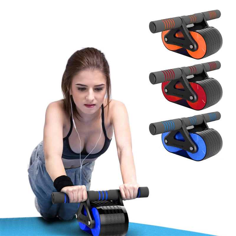 Doppelrad-Bauchtrainer für Damen und Herren, automatischer Rückprall, Bauchmuskeltrainer, Bauchroller, Taillentrainer, Fitnessstudio, Sport, Heimtrainingsgeräte