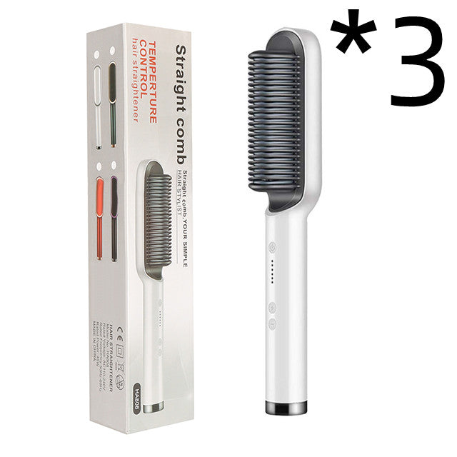 Nouveau peigne chaud lisseur 2 en 1 avec ion négatif et brosse à cheveux électrique double usage