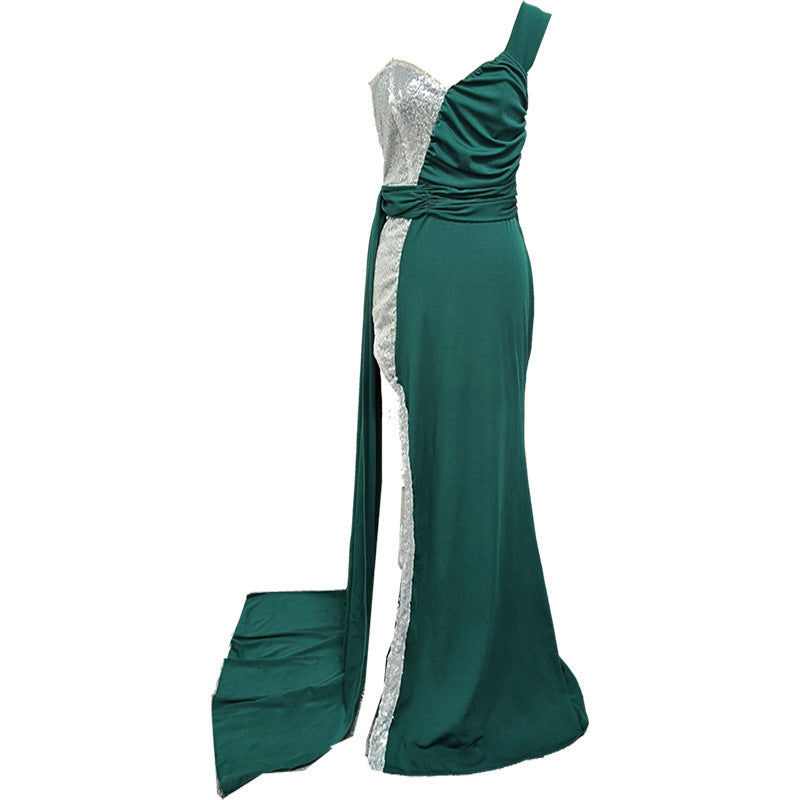 Stylish Elegant Heavy Work Gilding Split Expansion Skirt Ball Evening