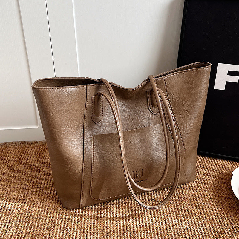 Lässige Retro-Umhängetasche Texture Class Commuter Tote