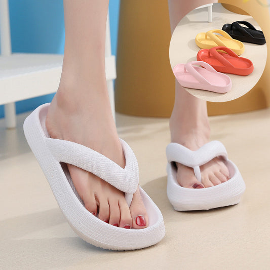 Clip Toe Schuhe Eva rutschfeste Hausschuhe weiche Sohle Flip-Flops Frauen dicke Unterseite Badezimmer Folien Sommer