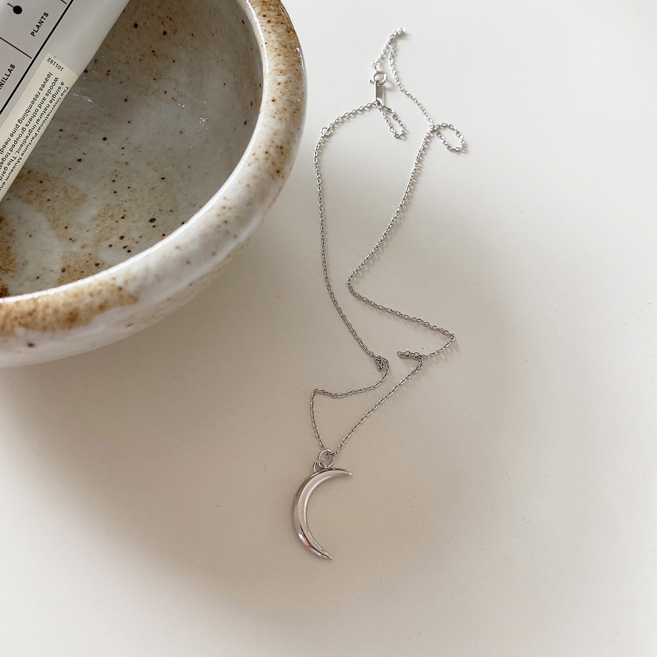 925 Sterling Silver  Moon Design Gold Necklace Set