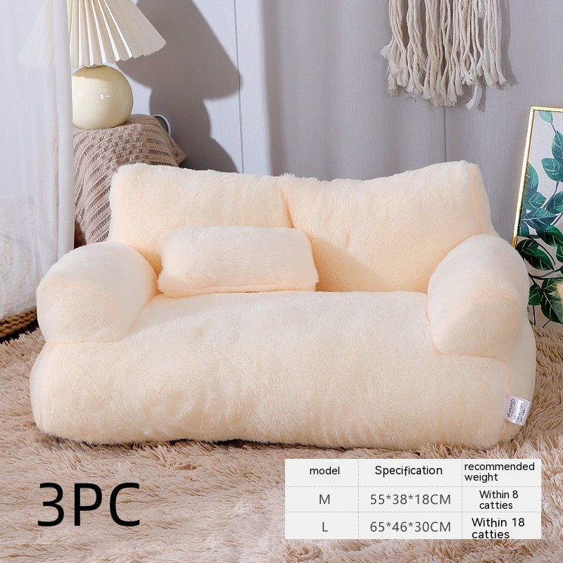 Canapé-lit de luxe pour chats, nid douillet et chaud pour l'hiver, pour petits et moyens chiens et chats, lit confortable en peluche pour chiots, fournitures pour animaux de compagnie