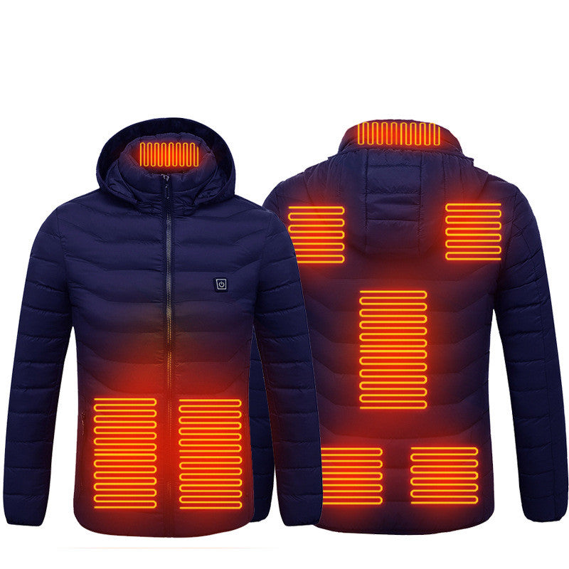 Winter Beheizte Jacke USB Elektrische Baumwolljacke Reißverschluss Heizung Thermokleidung Heizweste für Herren