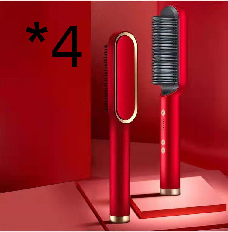 Nouveau peigne chaud lisseur 2 en 1 avec ion négatif et brosse à cheveux électrique double usage