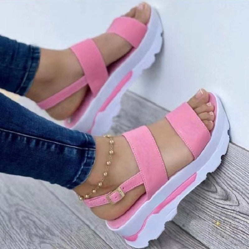 Damenschuhe Casual Schnalle Plateau Sandalen Sommermode