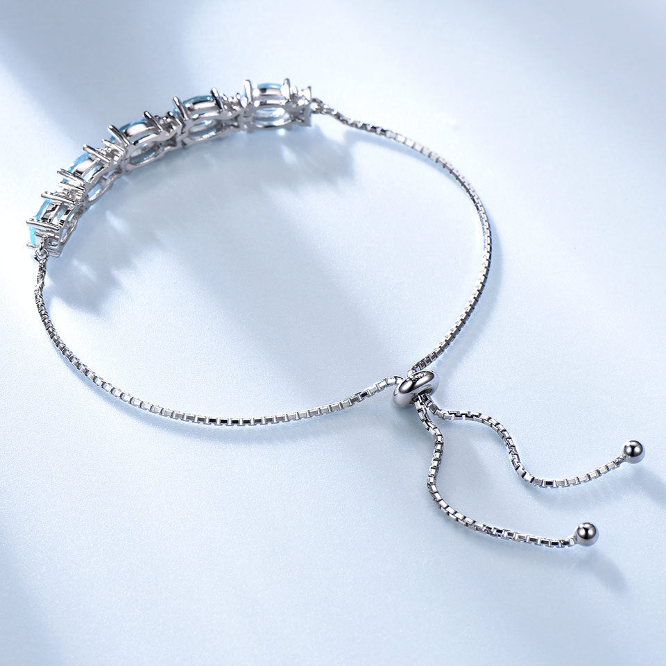 Armband aus 925er Sterlingsilber mit himmelblauem Topas