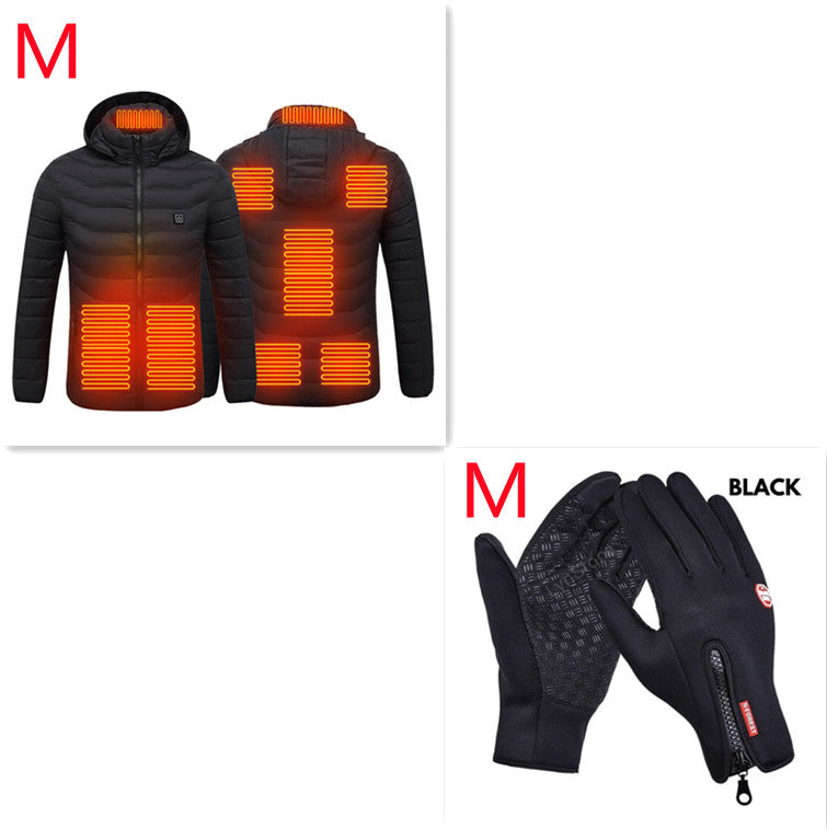 Winter Beheizte Jacke USB Elektrische Baumwolljacke Reißverschluss Heizung Thermokleidung Heizweste für Herren