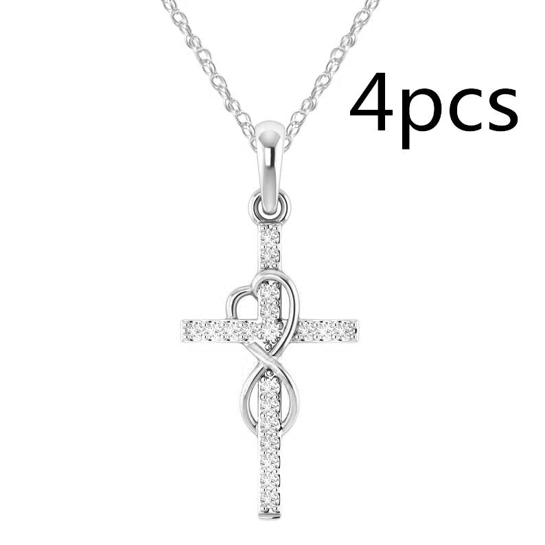 Legierungsanhänger mit Diamant und achtstelliger Kreuzkette