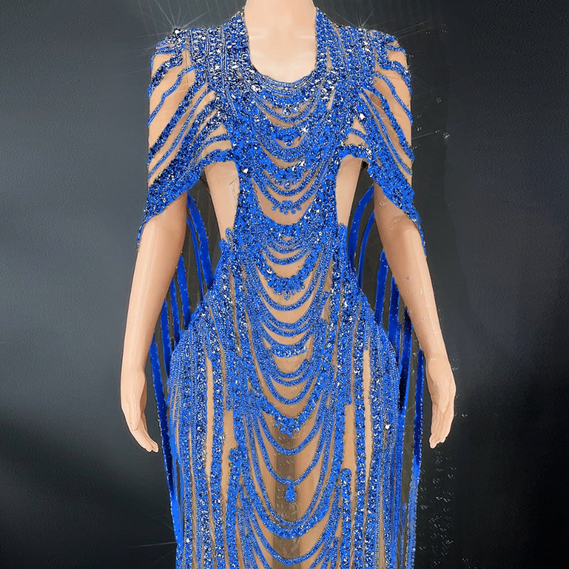 Abendkleid mit Kristall-Pailletten