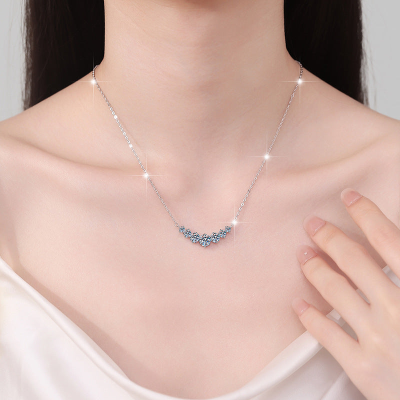 Mozanite Light Luxury S925 Sterling Silver Clavicle Necklace
