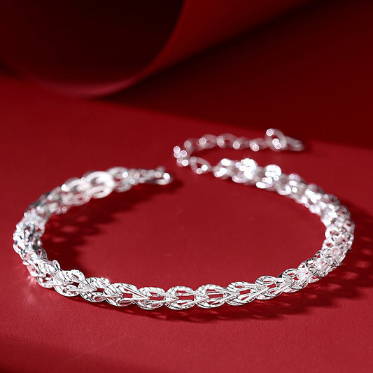 S999 Pure Silver Phoenix Tail Bracelet Female Sterling Silver Bracelet