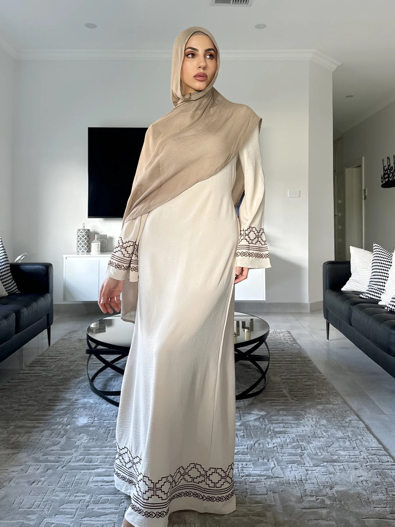 Fransen-Cardigan-Robe Muslimisches Kleid
