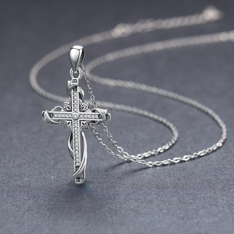Luxury 925 Sterling Silver For Women Cross Pendant Cross Jewelry Cros