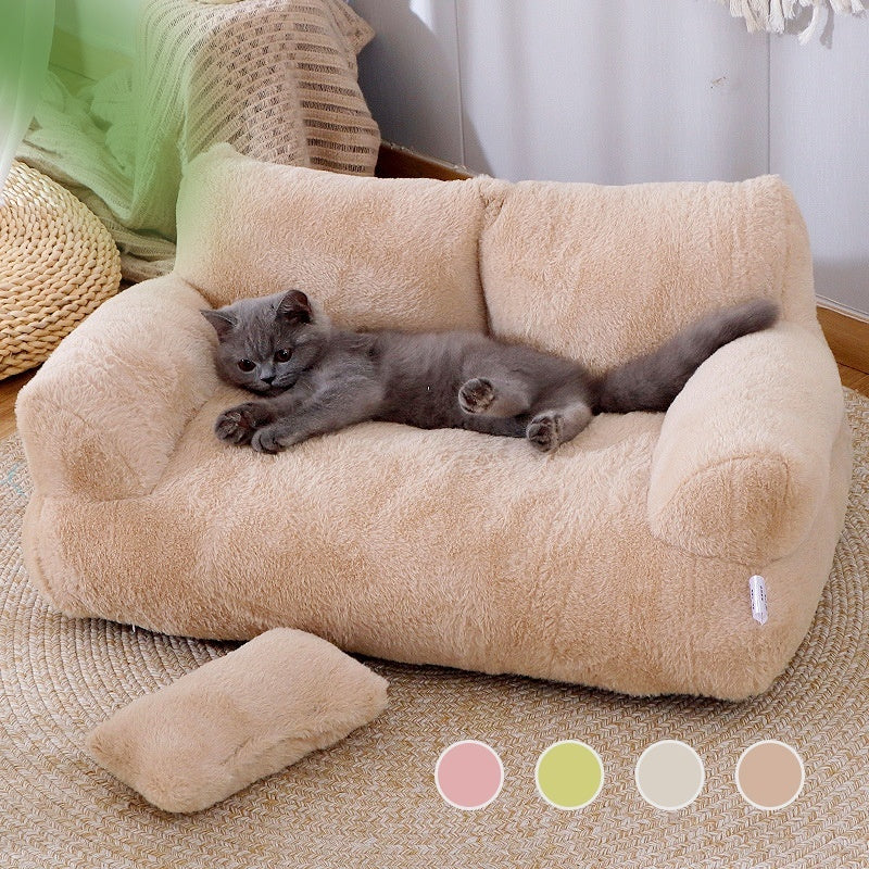 Canapé-lit de luxe pour chats, nid douillet et chaud pour l'hiver, pour petits et moyens chiens et chats, lit confortable en peluche pour chiots, fournitures pour animaux de compagnie