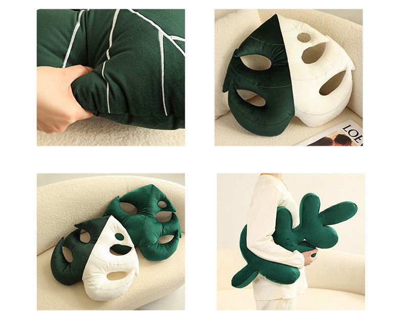 Coussin plante verte Philodendron