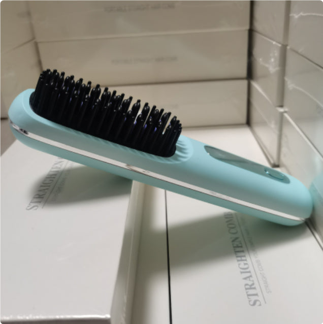 Trendy 2 In 1 Straight Hair Comb Wireless Hair Straightener Brush Hai