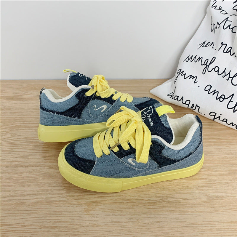 Versatile Thick Shoes Tongue Canvas Shoes For Women