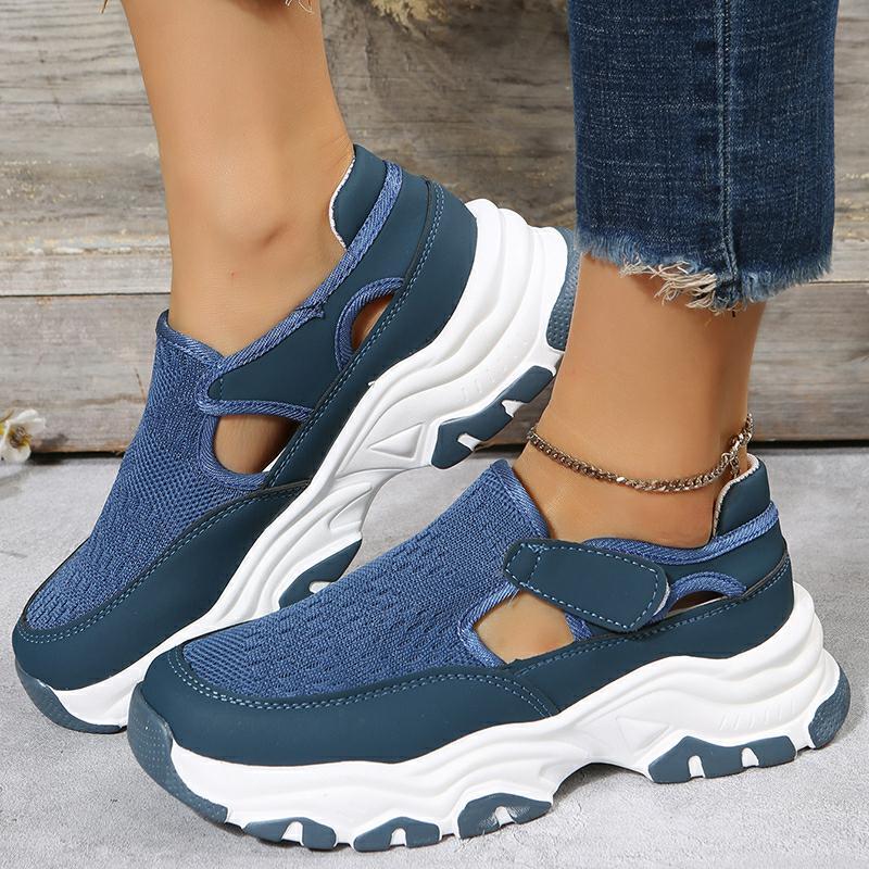 Mesh-Sportschuhe Damenmode Outdoor Flache Ferse Runde Zehe Preppy Laufschuhe