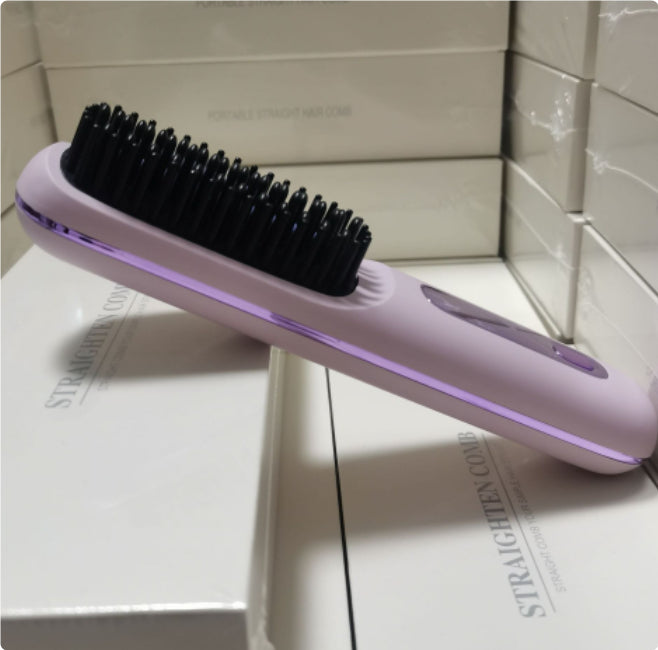 Trendy 2 In 1 Straight Hair Comb Wireless Hair Straightener Brush Hai