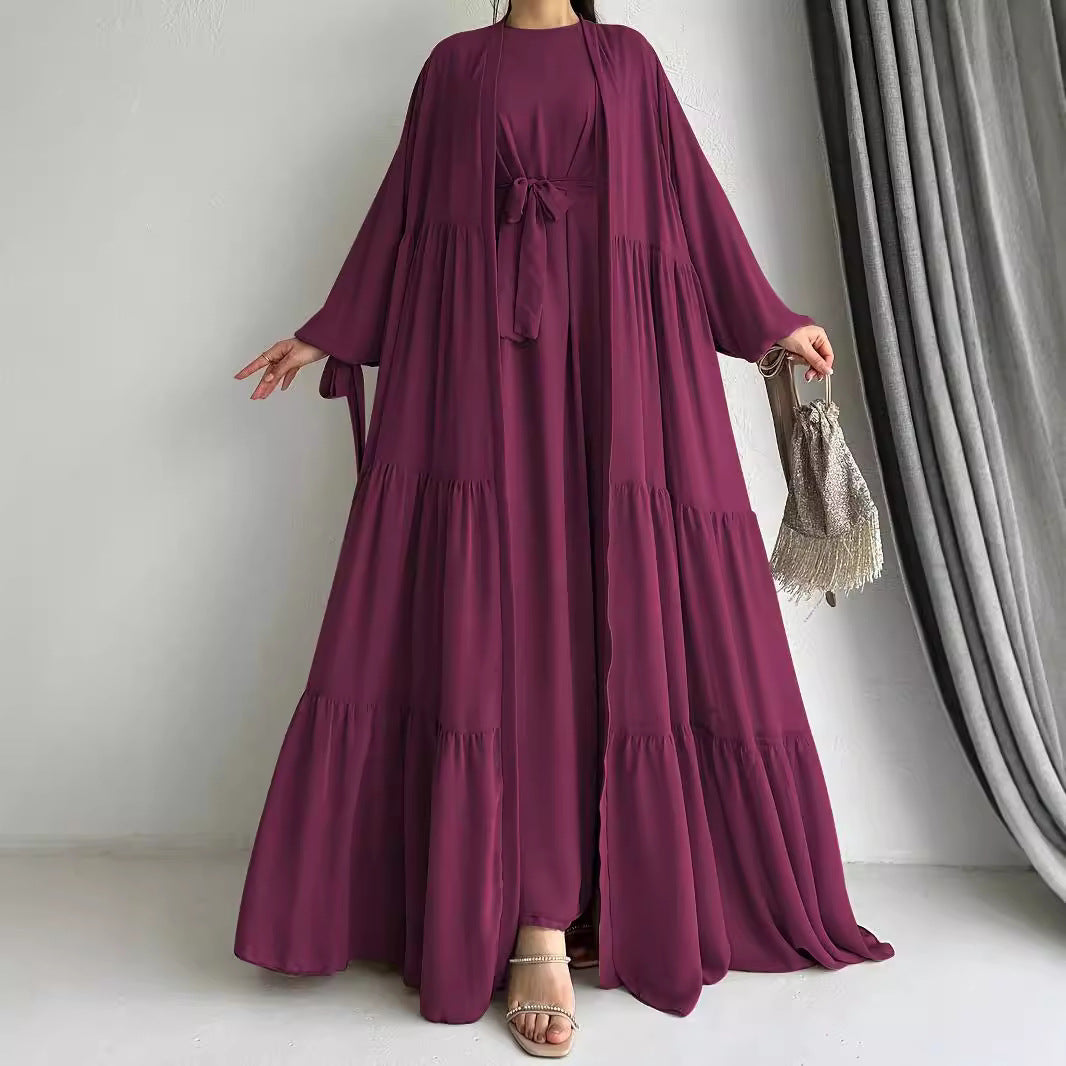 Muslimisches einfarbiges Westenkleid Mode