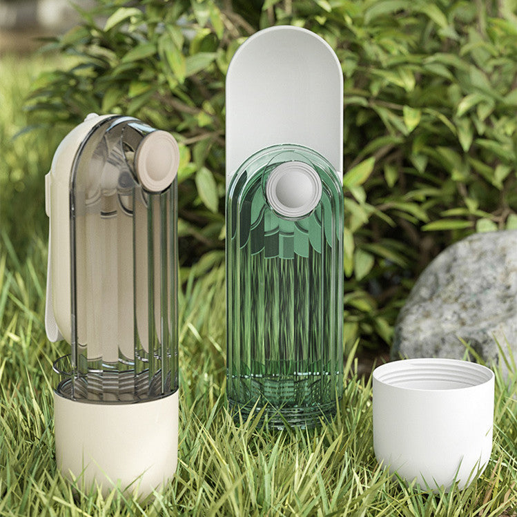 Trendy 2 In 1 Pet Water Cup Segment Design Green Dog Walking Portable