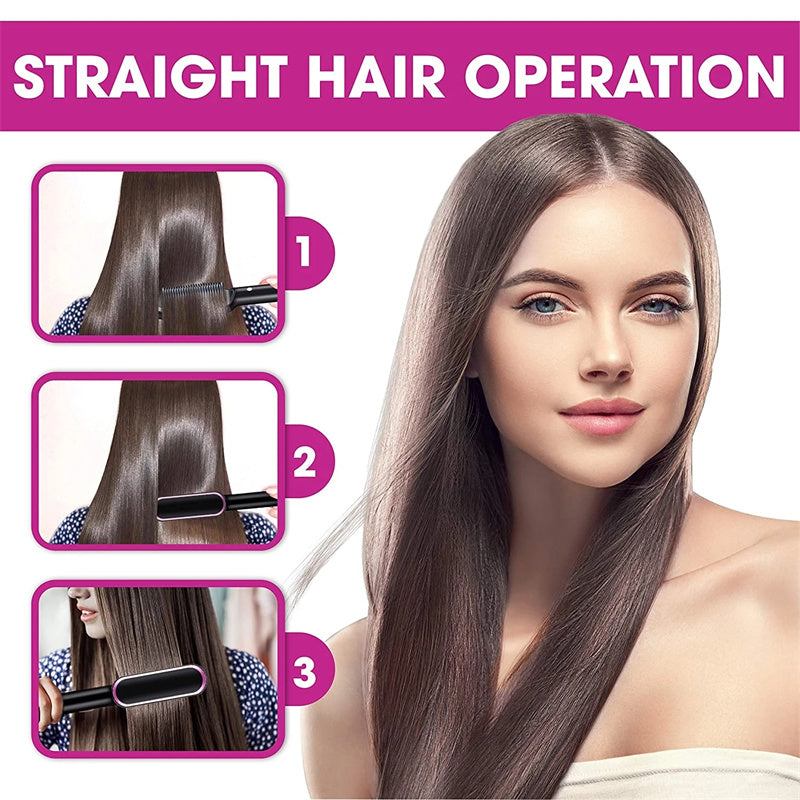 Nouveau peigne chaud lisseur 2 en 1 avec ion négatif et brosse à cheveux électrique double usage