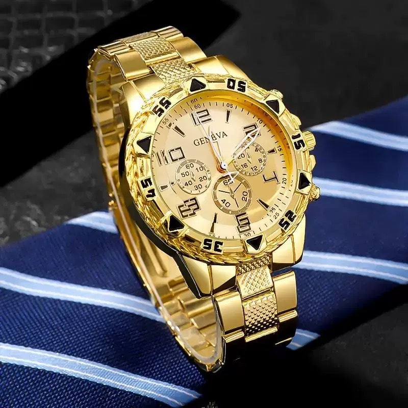 Blue Light Glass Men's Business Steel Belt Quartz Watch