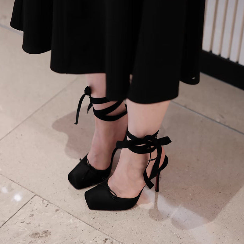 High Heels Damen mit eckiger Spitze und dünnem Absatz